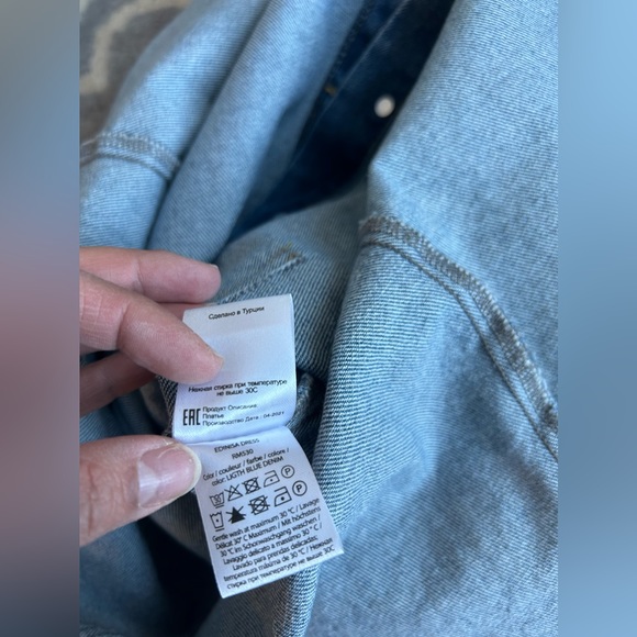 Remain Size 4 Denim Midi Dress With Silver Buttons - Picture 7 of 11